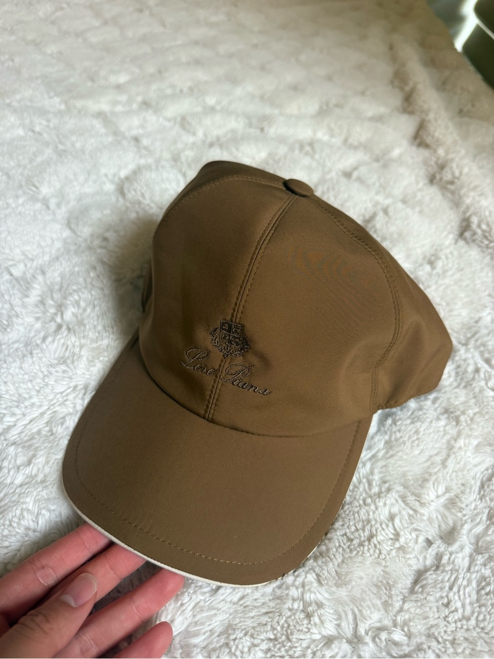 Loro Piana Tan Embroidered Logo Cap